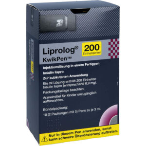 Liprolog KwikPen (Insuline rapide) 1 stylo de 600ui/3ml